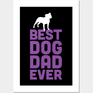 Best Staffie Bull Terrier Dog Dad Ever - Purple Dog Lover Gift Posters and Art